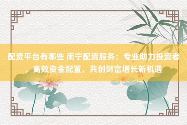 配资平台有哪些 南宁配资服务：专业助力投资者，高效资金配置，共创财富增长新机遇