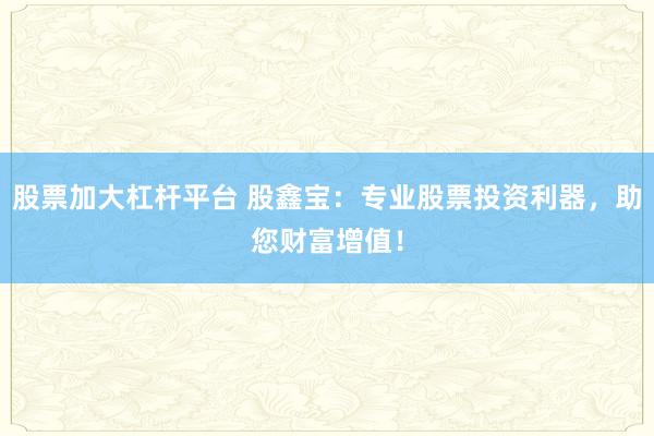 股票加大杠杆平台 股鑫宝：专业股票投资利器，助您财富增值！