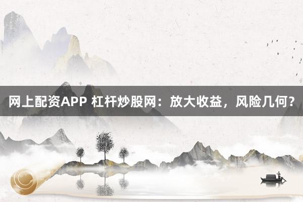 网上配资APP 杠杆炒股网：放大收益，风险几何？