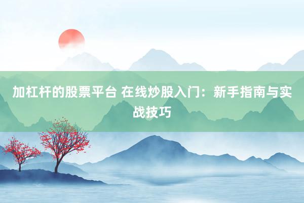 加杠杆的股票平台 在线炒股入门：新手指南与实战技巧