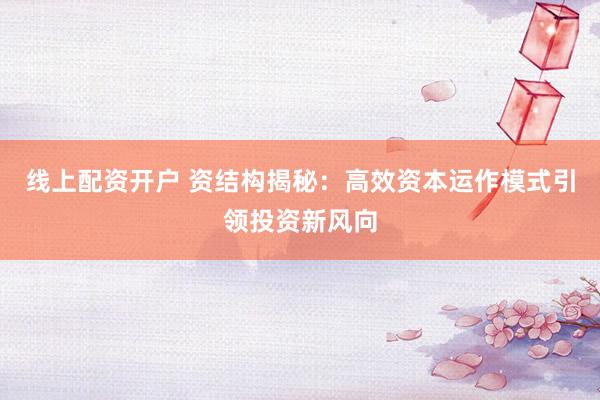 线上配资开户 资结构揭秘：高效资本运作模式引领投资新风向