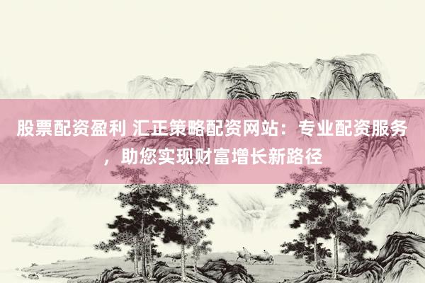 股票配资盈利 汇正策略配资网站：专业配资服务，助您实现财富增长新路径