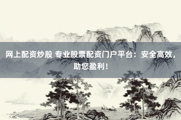 网上配资炒股 专业股票配资门户平台:安全高效,助您盈利!