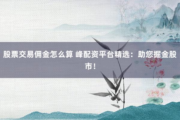 股票交易佣金怎么算 峰配资平台精选:助您掘金股市!