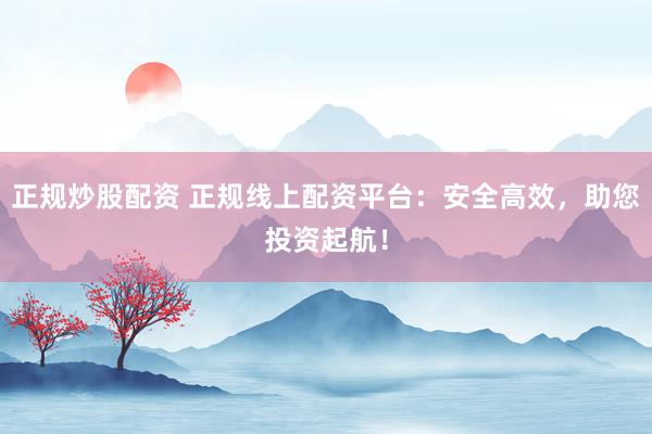 正规炒股配资 正规线上配资平台:安全高效,助您投资起航!
