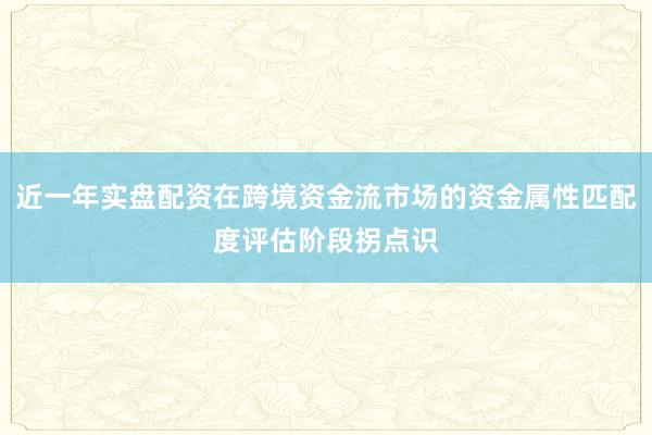 近一年实盘配资在跨境资金流市场的资金属性匹配度评估阶段拐点识