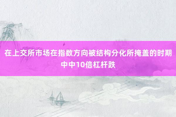 在上交所市场在指数方向被结构分化所掩盖的时期中中10倍杠杆跌