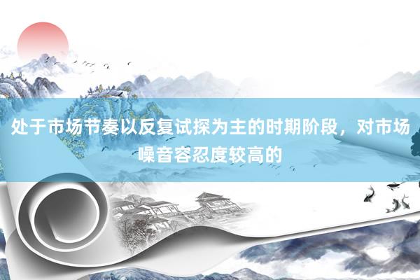 处于市场节奏以反复试探为主的时期阶段，对市场噪音容忍度较高的