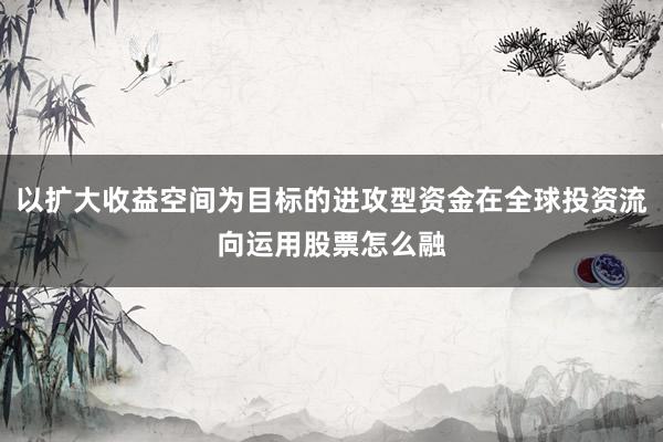 以扩大收益空间为目标的进攻型资金在全球投资流向运用股票怎么融